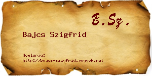 Bajcs Szigfrid névjegykártya
